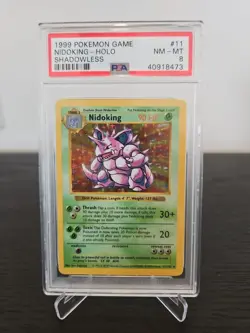 Base Set Nidoking Holo PSA 8 Pokemon Card Vintage 1999 - Image 1
