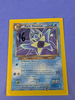 Dark Omastar - 19/105 - Rare Unlimited Neo Destiny - Pokemon Card - LP - Image 3