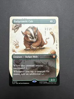 Badgermole Cub Borderless MTG Standard Commander EDH NM - Image 1