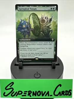 Springleaf Parade (Extended Art) - Commander: Lorwyn Eclipsed MTG + Bonus Rare!! - Image 1