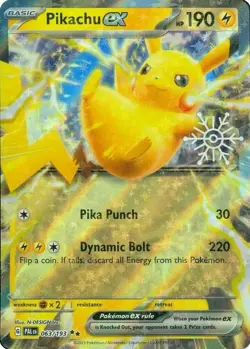 Lightly Played, English Pokemon Holo Pikachu ex - 063/193 - Holiday Calendar Sta - Image 1