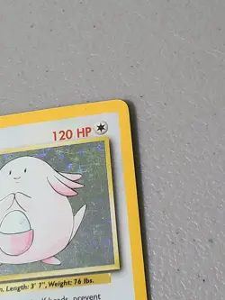 Pokemon Chansey 3/102 Base Set Unlimited Holo Rare - MP - Image 3