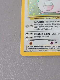 Pokemon Chansey 3/102 Base Set Unlimited Holo Rare - MP - Image 4