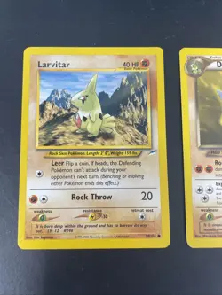 Larvitar 70/105 & Dark Pupitar 38/105 Pokemon Cards - Image 2