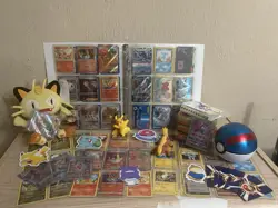🔥 Pokemon TCG Mixed Collection Lot – 80+ Cards, Tins, Binders, Plush & More 🔥 - Image 1