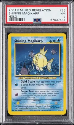2001 POKEMON NEO REVELATION #66 SHINING MAGIKARP-HOLO PSA 7 - Image 1
