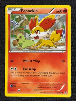 Fennekin 10/125 & Chikorita non-holo Fates Collide~ Cameo Gallery ~ Pokemon TCG - Image 1