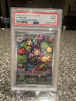 2025 POKEMON PFL EN-PHANTASMAL FLAMES ILLUSTRATION RARE #107 AMBIPOM PSA 9 - Image 1