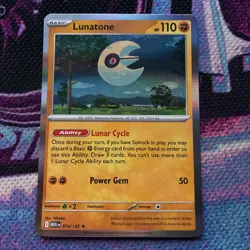 LUNATONE 074/132 HOLO RARE POKEMON TCG: MEGA EVOLUTION BASE SET NM - Image 1