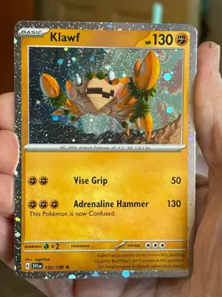 POKEMON KLAWF 122/198 RARE COSMOS HOLOFOIL SCARLET & VIOLET BASE NM CARD - Image 1
