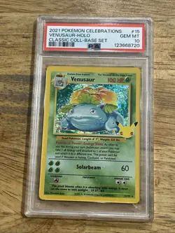 GRADED PSA 10 2021 Pokemon Celebrations Venusaur-Holo Classic COLL-Base Set #15 - Image 1