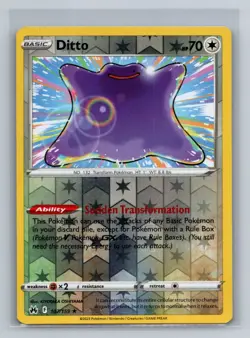 Ditto Reverse Holo Holo Rare Crown Zenith CRZ Colorless 107/159 Pokemon Card TCG - Image 1