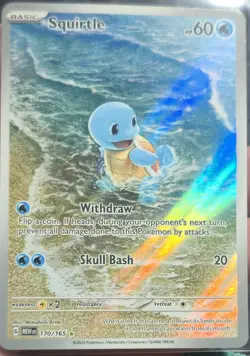 Pokemon TCG 2023 Scarlet & Violet 151 Squirtle Illustration Rare Holo 170/165 - Image 1