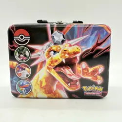 Pokemon Scarlet & Violet Charizard Lunchbox Collectors Tin Metal 2023 Empty - Image 1