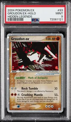 2004 POKEMON EX HIDDEN LEGENDS #93 GROUDON EX-HOLO PSA 9 - Image 1