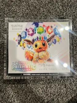 Pokemon Prismatic Evolutions Pokemon Center PC ETB Sealed New WITH ACRYLIC CASE - Image 1