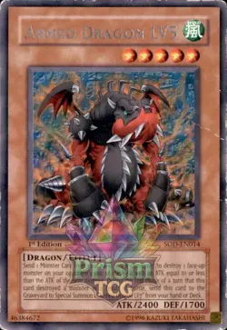 1st edition Armed Dragon LV5 Rare #SOD-EN014 Yugioh HP Rare - Image 1