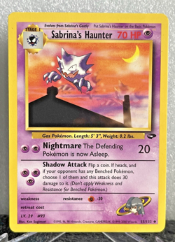 Sabrina’s Haunter 55/132 Gym Challenge Pokemon Card LP Vintage 2000 - Image 1