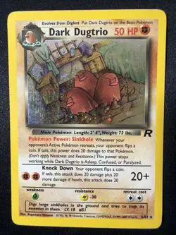 Pokemon Dark Dugtrio Holo Rare TCG Card 6/82 Unlimited Edition LP - Image 1