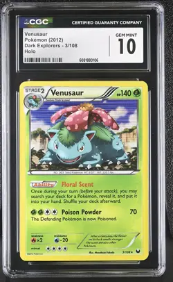 CGC 10 GEM MINT Venusaur 2012 Dark Explorers 3/108 Holo Pokemon Card - Image 1
