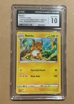 Raichu CGC 10 Gem Mint Pokemon TCG Classic 009/034 Holo Trading Card 2023 - Image 1