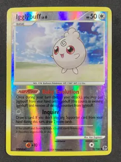 Pokemon Card - Igglybuff Great Encounters 70/106 Common Reverse Holo MP - Image 1