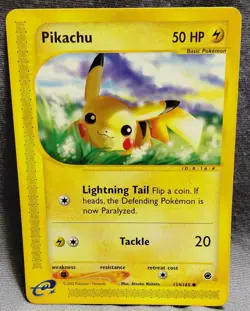 Pokemon Pikachu 124/165 Expedition - Non-Holo 2002 = NM - Image 1