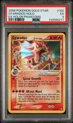 Pokemon Gyarados Gold Star EX Holon Phantoms Holo Ultra Rare #102 PSA 5 - Image 1