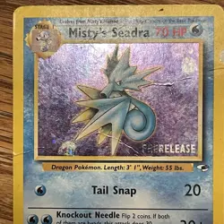 Misty's Seadra 9/132 2000 Gym Heroes Prerelease Holo Pokemon - Image 4