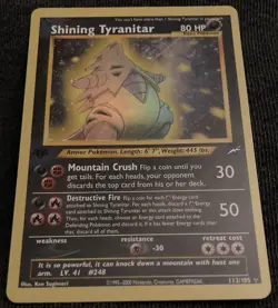 2002 Pokemon Neo Destiny Shining Tyranitar #113 Holo 1st Edition - Image 1