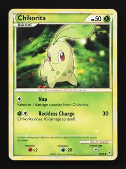 Chikorita 53/95 Call of Legends HP Pokemon Card TCG - Image 1