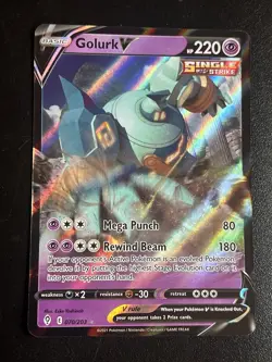 Pokemon TCG Golurk v Evolving Skies Holo Ultra Rare Card 070/203 - Image 1