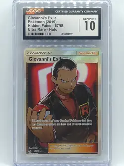 Pokemon 2019 Hidden Fates Giovanni's Exile Trainer 67/68 CGC 10 Gem Mint 💎 - Image 1