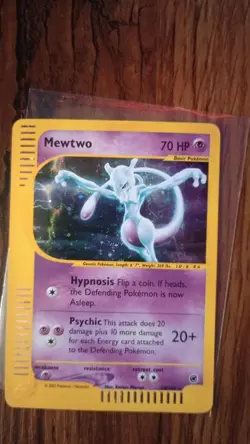 Pokemon Mewtwo TCG Reverse Holo (Swirl Rare Card 20/165 Expedition Base Set 2) - Image 1