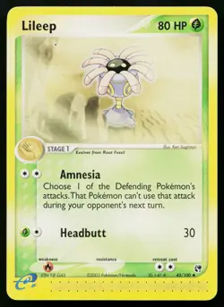 Lileep 43/100 Uncommon Sandstorm Pokemon Heavily Played - Image 1