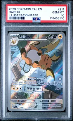 2023 POKEMON PAL EN-PALDEA EVOLVED ILLUSTRATION RARE #211 RAICHU PSA 10 - Image 1