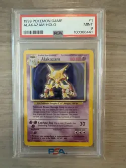 1999 Pokemon Alakazam PSA 9 Mint Holo #1 Base Set - Image 1