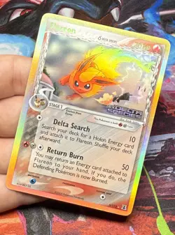 2005 Flareon Reverse Holo Pokemon EX Delta Species Stamped 5/113 Light Played LP - Image 1
