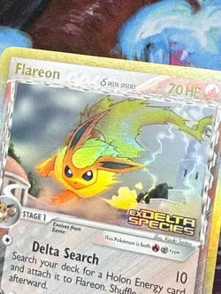 2005 Flareon Reverse Holo Pokemon EX Delta Species Stamped 5/113 Light Played LP - Image 3