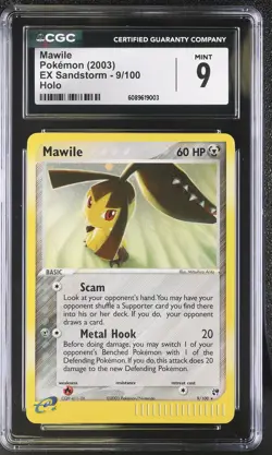 CGC 9 MINT Mawile 2003 EX Sandstorm 9/100 Holo Pokemon Card - Image 1