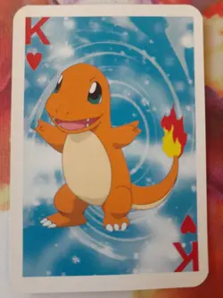 Charmander King of Hearts Pokemon 1999 Mini Blue Deck Playing Cards 2.5x1.75inNM - Image 1