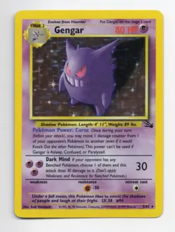 Pokemon TCG Gengar Fossil Holo Card 5/62 Unlimited Rare LP+ - Image 1