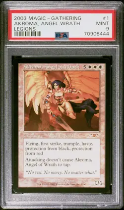 2003 MTG LEGIONS #1 AKROMA, ANGEL WRATH PSA 9 - Image 1