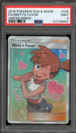 Pokemon Misty's Favor Unified Minds Full Art #235 PSA 9 Mint - Image 1