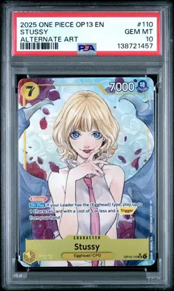 2025 ONE PIECE OP13 110 CARRYING ON HIS WILL STUSSY ALT ART PSA 10 GEM MINT - Image 1
