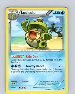 Pokemon TCG Ludicolo B&W Plasma Storm 31/135 Regular Rare Card Played MP-LP - Image 1