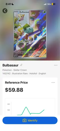 Pokemon Bulbasaur Sv07: Stellar Crown Illustration Rare 143/142 Holo Card - Image 3