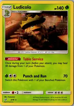 Ludicolo 2/18 Rare Detective Pikachu LP Pokemon Card - Image 1