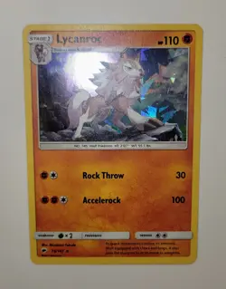 Lycanroc 76/147 Burning Shadows Cracked Ice Holo Rare Pokemon Card LP - Image 1