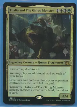 MTG: Planeswalker Stamp: March of the Machine:Thalia and The Gitrog Monster:FOIL - Image 1